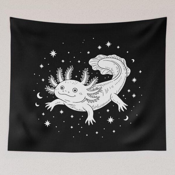 Item preview, Space Axolotl Minimal Amphibian Monochrome Line Art designed and sold by NaturEdeN.