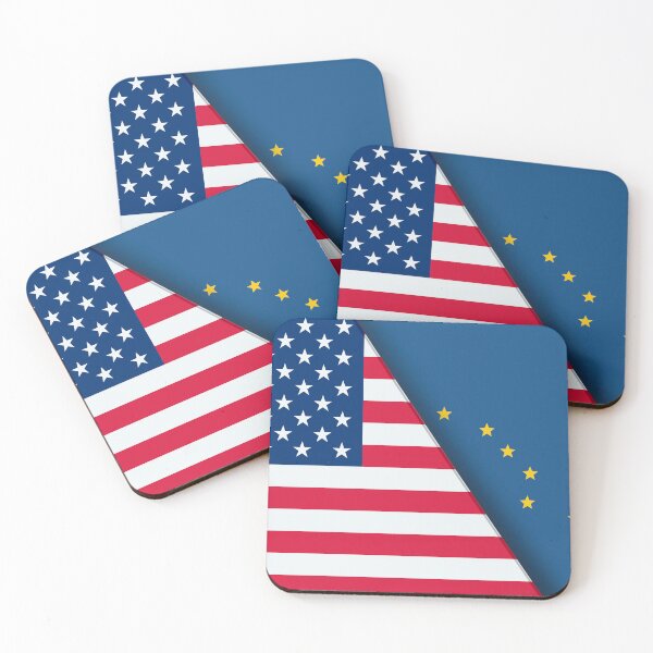 Item preview, Double Flag of USA and Alaska. United States and Alaska official flags. 3D illustration. Illustration of Double Flag. National symbol. American and Alaska symbol. Two Flags Together designed and sold by Decoriolus.