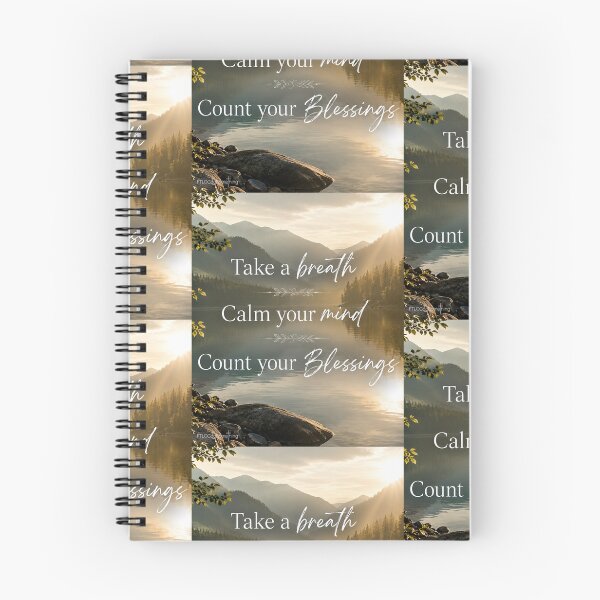Item preview, Take a breath Calm your mind Count your blessings Peaceful sunrise over the mountains and lake Christian outdoors T-shirt designed and sold by FTLOG.