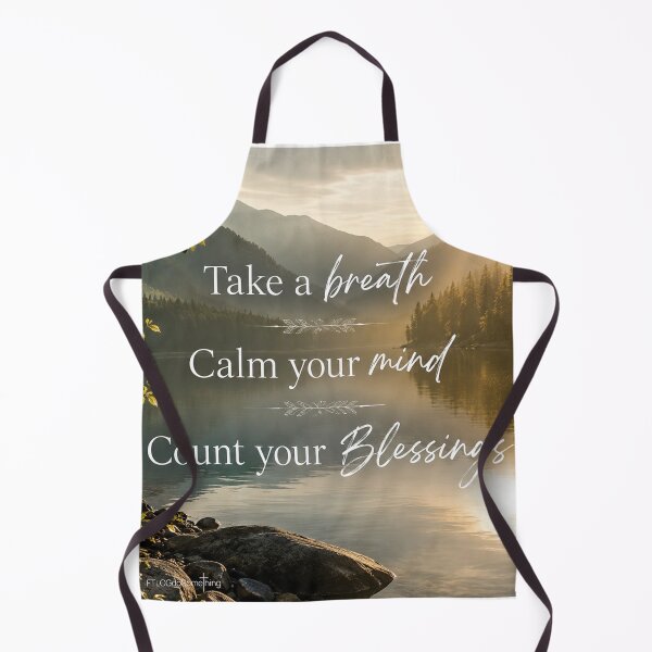 Item preview, Take a breath Calm your mind Count your blessings Peaceful sunrise over the mountains and lake Christian outdoors T-shirt designed and sold by FTLOG.