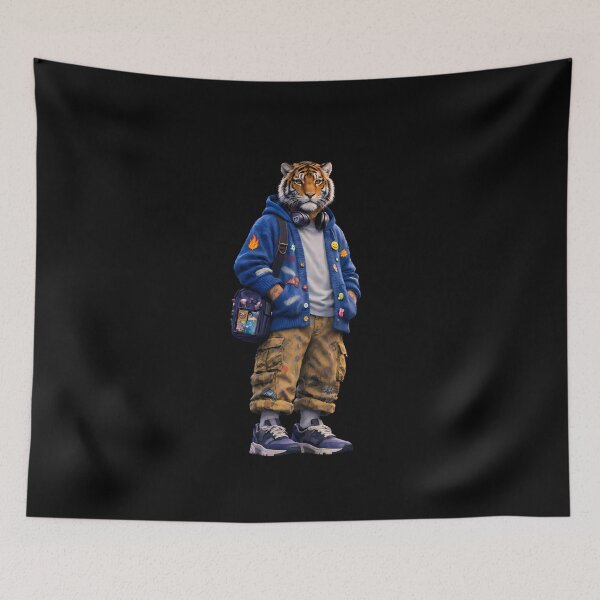 Item preview, Cool Streetwear Tiger - Urban Fashion Beast with Headphones designed and sold by Royal Beast Art.