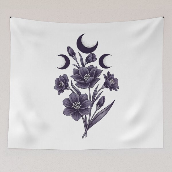 Item preview, Dark Celestial Moon Blooms Gothic Floral designed and sold by TheDenimArt.