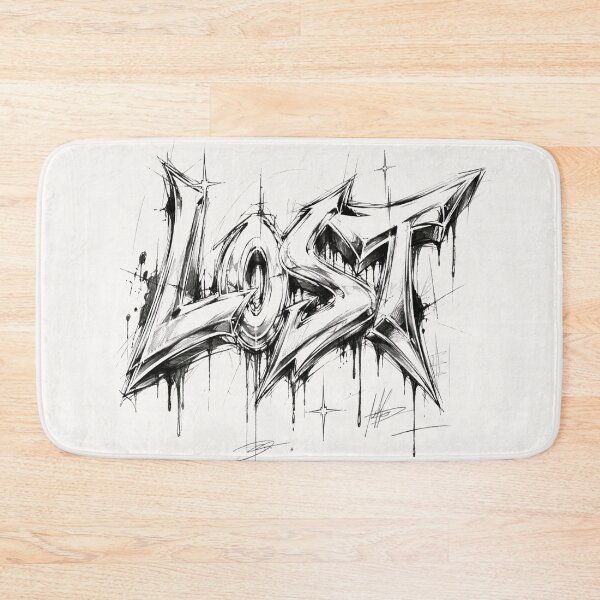 Item preview, LOST Graffiti Chrome Typography Sketch | Y2K Streetwear Aesthetic designed and sold by J&J's Creation.