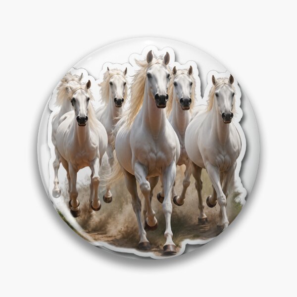 Item preview, Beautiful Seven Running White Horses Artwork designed and sold by Farheen786.