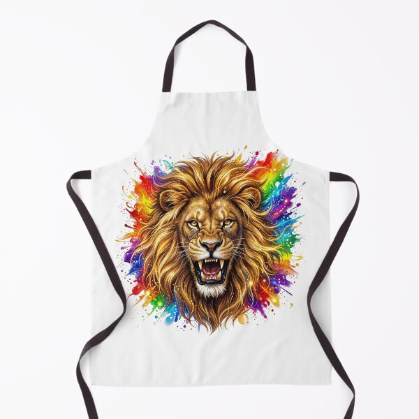 Item preview, Golden Lion Head with Rainbow Explosion designed and sold by Marcu Ioachim.