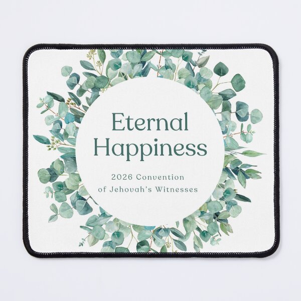Item preview, 2026 JW Convention Eternal Happiness Notebook | Minimalist Eucalyptus Wreath Design designed and sold by Kishaprints.