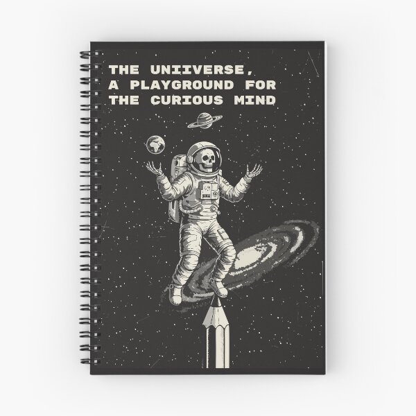 Item preview, "Universe A Playground" Surreal Astronaut Skeleton Pencil Art designed and sold by Cipher & Soul.