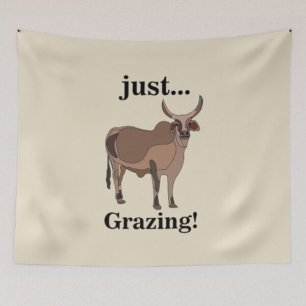 Item preview, Zebu Cow Grazing designed and sold by Nisha Prabhu.