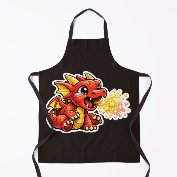 Item preview, Cute Red Baby Dragon Breathing Stars: Kawaii Magical Fantasy Sticker & Mascot Art designed and sold by Yasmine Mohammed.