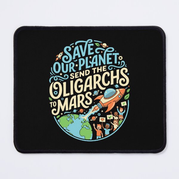Item preview, Rocket Carries Oligarchs to Mars Funny Sci-Fi designed and sold by AntiqueImages.