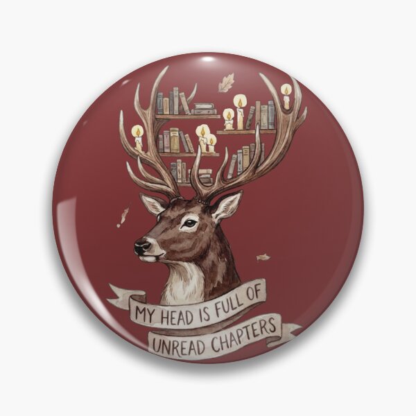 Item preview, My Head Is Full Of Unread Chapters Vintage Literary Stag designed and sold by Rahaf-shop9.