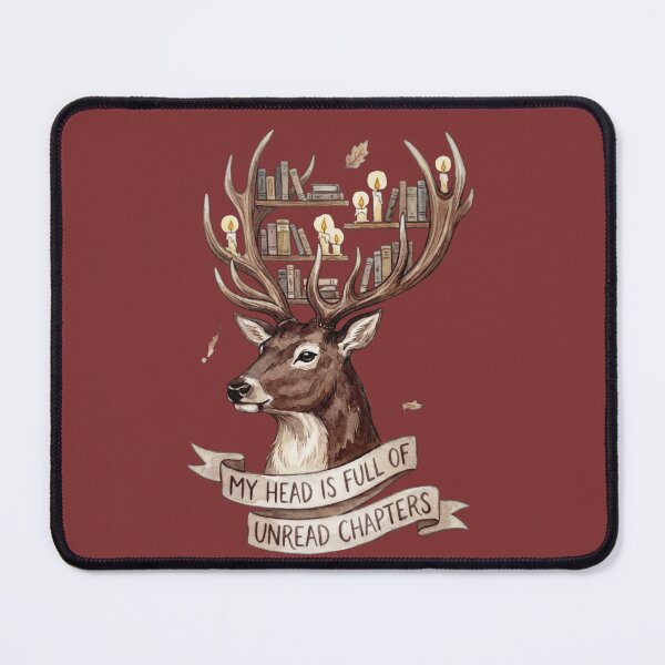 Item preview, My Head Is Full Of Unread Chapters Vintage Literary Stag designed and sold by Rahaf-shop9.