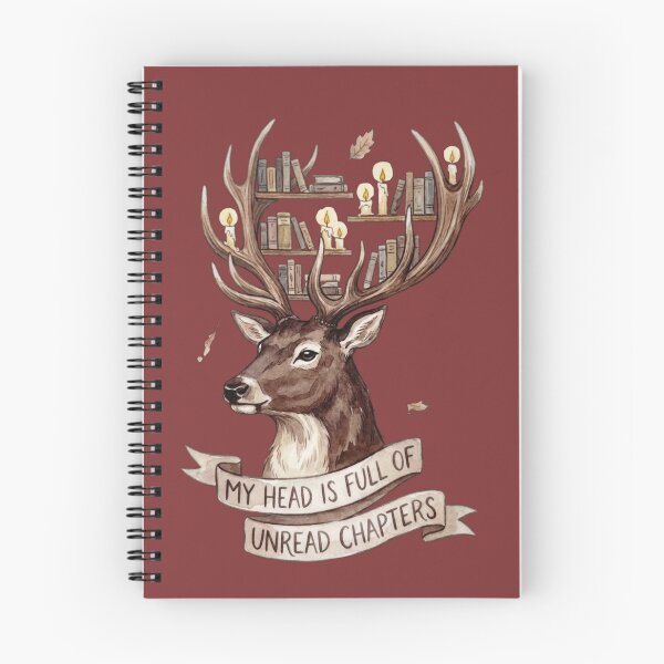 Item preview, My Head Is Full Of Unread Chapters Vintage Literary Stag designed and sold by Rahaf-shop9.