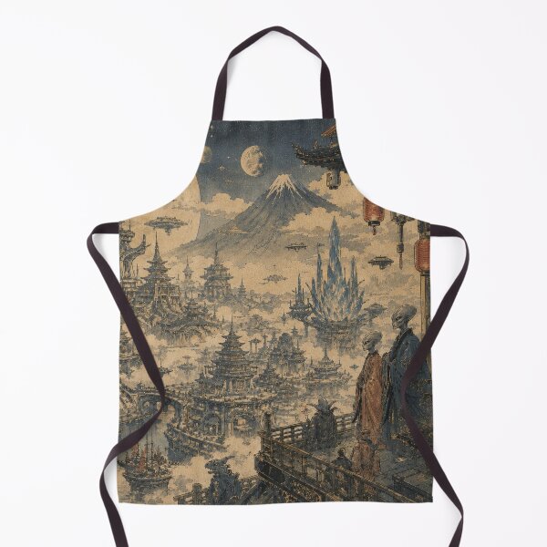 Item preview, Cosmic Ukiyo-e Alien Cityscape — Japanese Woodblock Sci-Fi Wall Art designed and sold by CosmicUkiyo.