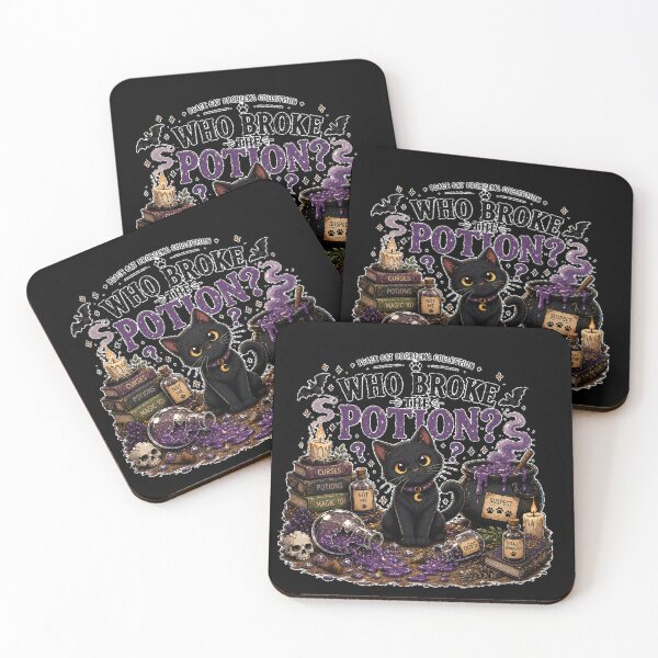 Item preview, Who Broke The Potion Funny Black Cat Halloween Design designed and sold by MotylekAnia.