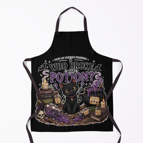 Item preview, Who Broke The Potion Funny Black Cat Halloween Design designed and sold by MotylekAnia.
