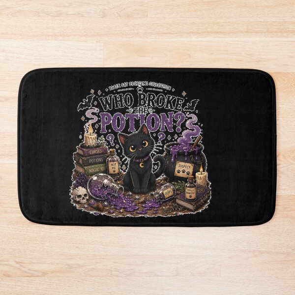 Item preview, Who Broke The Potion Funny Black Cat Halloween Design designed and sold by MotylekAnia.