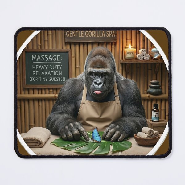 Item preview, Gentle Gorilla Funny Butterfly Spa Day designed and sold by SoftAuraStudi0.
