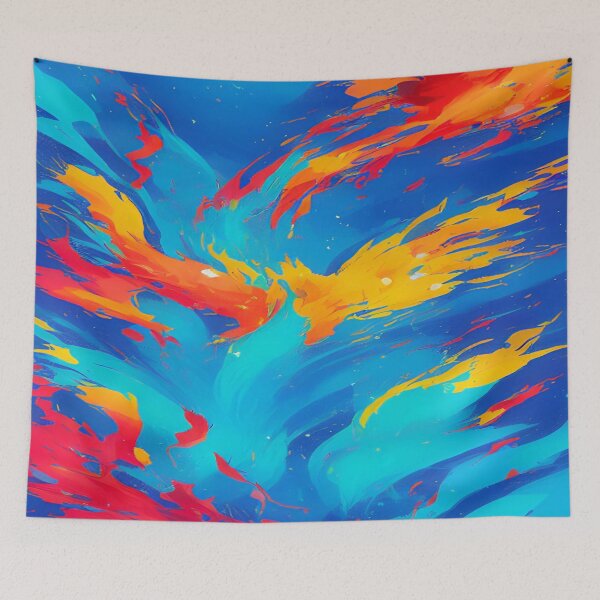 Item preview, Vibrant Abstract Ocean Flames designed and sold by mrtss.