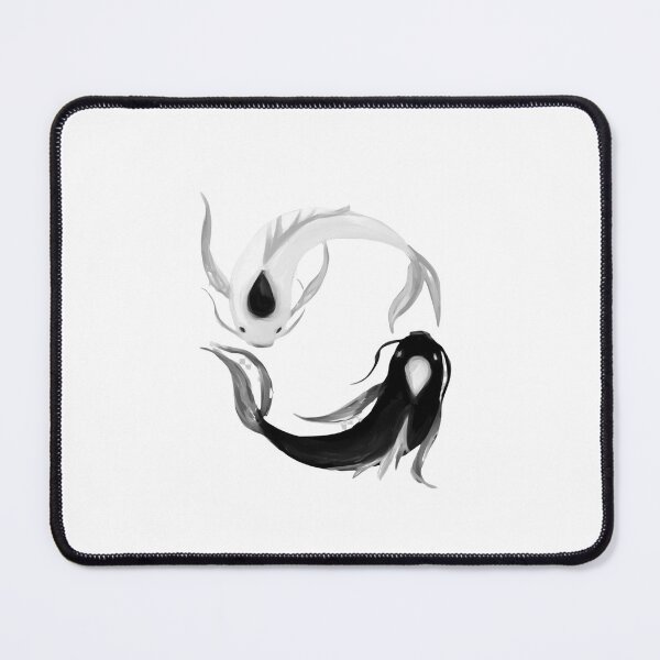 Item preview, Black and White Yin Yang Ornamental Cursed Fish Swirling Circle Art designed and sold by Deviantfant.