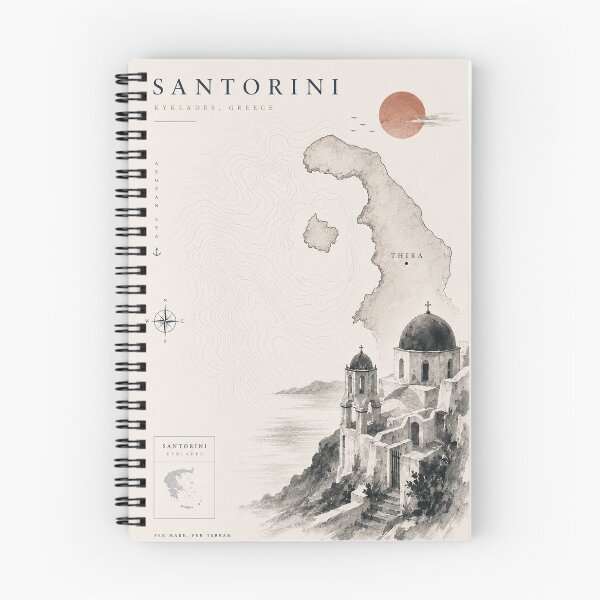 Item preview, Vintage Map Santorini Japan Minimalist Aesthetic Wall Art designed and sold by Extravanganzza.