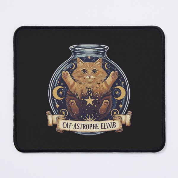 Item preview, "Cat-Astrophe Elixir" Orange Cat Magic Potion Witchy Art designed and sold by Cipher & Soul.