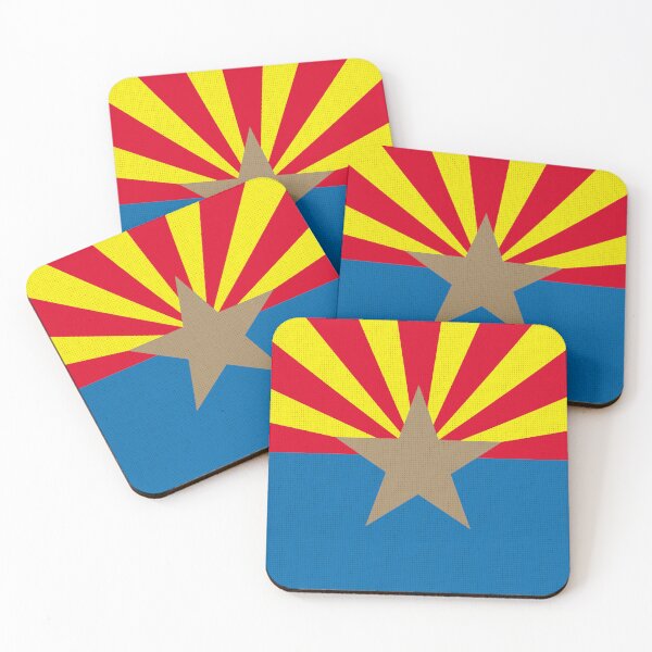 Item preview, Flag of American state Arizona flag on fabric surface. Arizona state flag on textured background. Colored flag of Arizona on fabric surface. Symbol of American state designed and sold by Decoriolus.