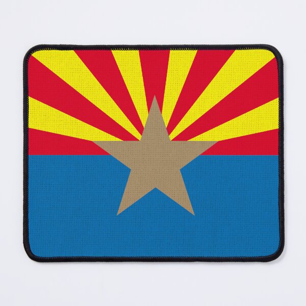 Item preview, Flag of American state Arizona flag on fabric surface. Arizona state flag on textured background. Colored flag of Arizona on fabric surface. Symbol of American state designed and sold by Decoriolus.