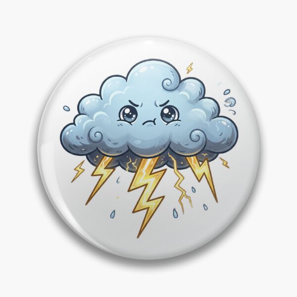 Item preview, Grumpy Lightning Cloud Character designed and sold by ajamzbox.
