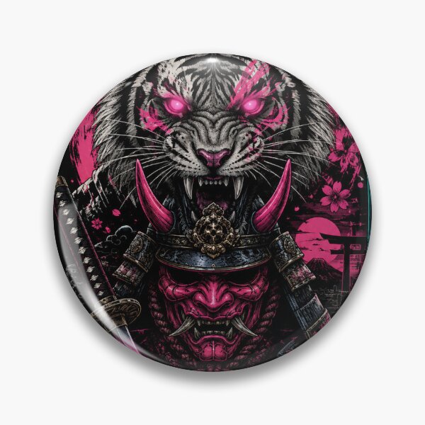 Item preview, Trust No One Neon Oni Tiger Samurai Cyberpunk Art designed and sold by RenderSpace.
