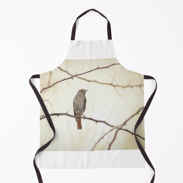 Item preview, Small Brown Songbird Perched on Thorny Branches Against Soft Neutral Background, Minimal Nature Composition designed and sold by Nmallia.
