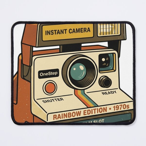 Item preview, Retro Polaroid Camera Printing Crochet Granny Square designed and sold by Retro Mood Co.