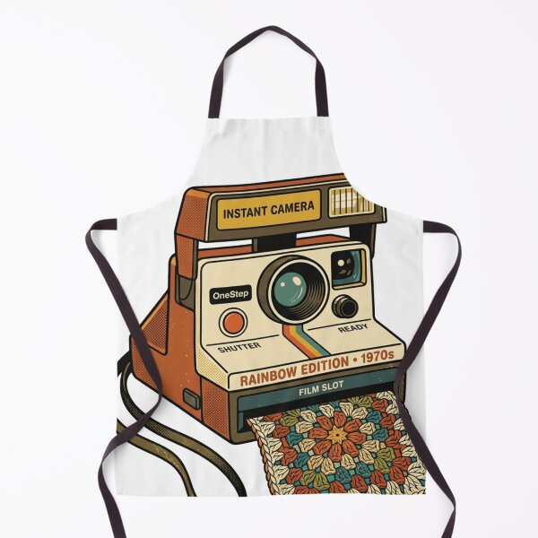 Item preview, Retro Polaroid Camera Printing Crochet Granny Square designed and sold by Retro Mood Co.