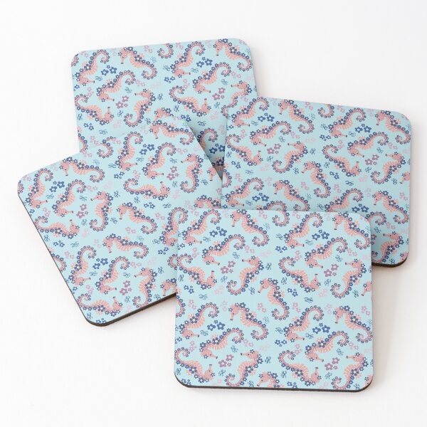 Item preview, Floral Pink Seahorse Pattern designed and sold by IvysCreativityHouse.