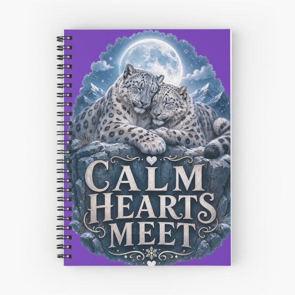 Item preview, Calm Hearts Meet, Romantic Snow Leopard Aesthetic Design designed and sold by JagrDesigns.