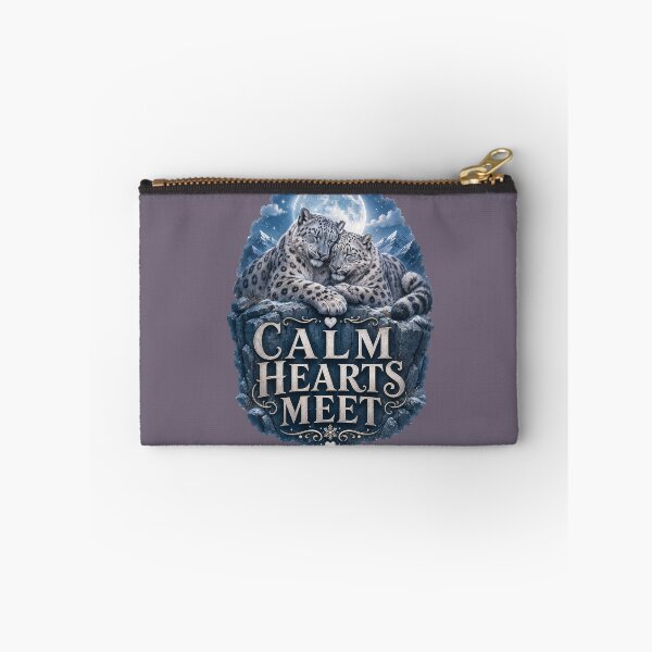 Item preview, Calm Hearts Meet, Romantic Snow Leopard Aesthetic Design designed and sold by JagrDesigns.