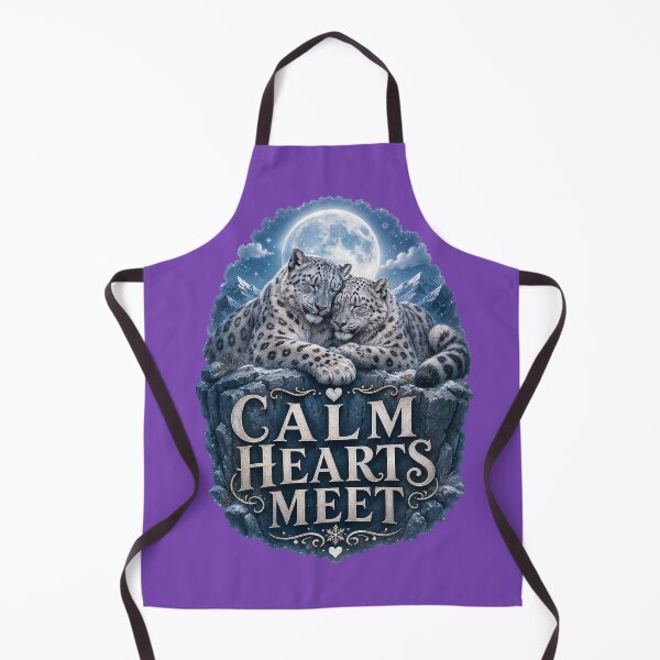 Item preview, Calm Hearts Meet, Romantic Snow Leopard Aesthetic Design designed and sold by JagrDesigns.