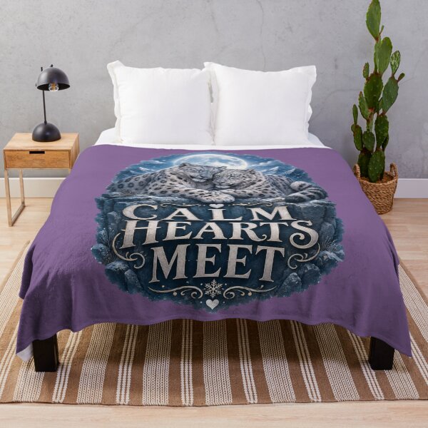 Item preview, Calm Hearts Meet, Romantic Snow Leopard Aesthetic Design designed and sold by JagrDesigns.