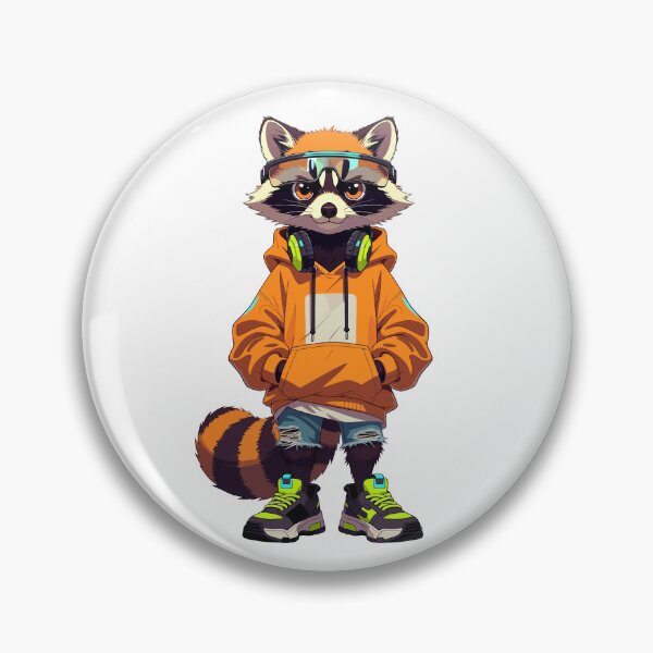 Item preview, Cyber Street Raccoon Mascot | Neon Urban Animal Hoodie Design designed and sold by Luhop.