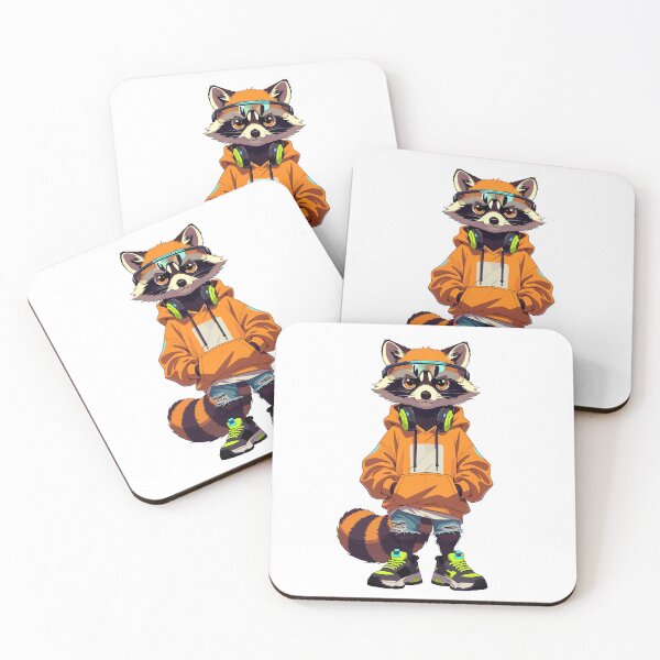 Item preview, Cyber Street Raccoon Mascot | Neon Urban Animal Hoodie Design designed and sold by Luhop.