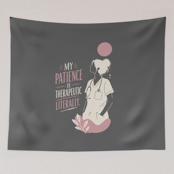 Item preview, My Patience Is Therapeutic Literally — Funny Nurse Gift | RN Shirt Nurse Humor Healthcare Worker designed and sold by KiwyStudio.
