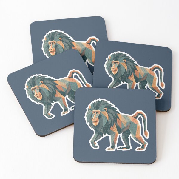 Item preview, Maned Baboon Sticker – Geometric Primate Art for Travelers and Adventurers designed and sold by bsbd-action.