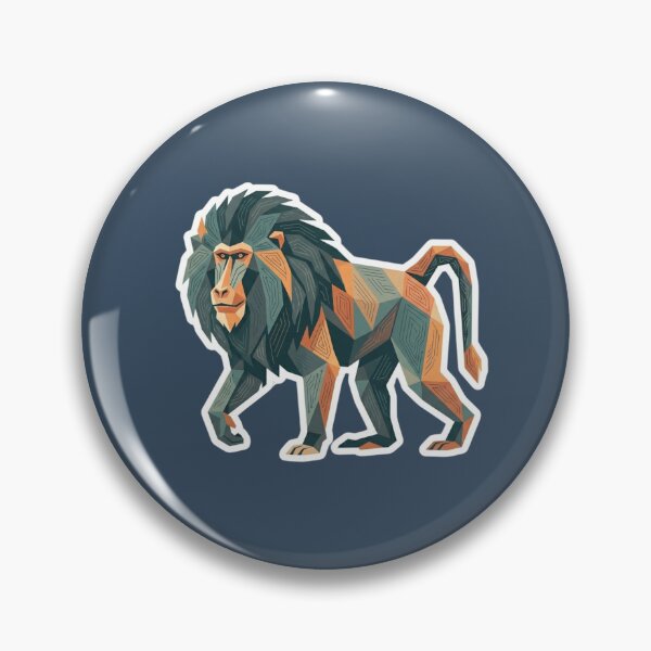 Item preview, Maned Baboon Sticker – Geometric Primate Art for Travelers and Adventurers designed and sold by bsbd-action.
