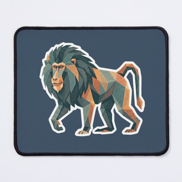 Item preview, Maned Baboon Sticker – Geometric Primate Art for Travelers and Adventurers designed and sold by bsbd-action.