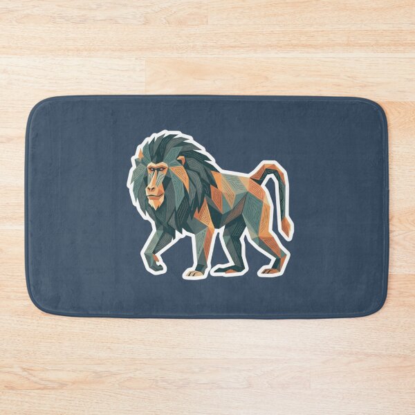 Item preview, Maned Baboon Sticker – Geometric Primate Art for Travelers and Adventurers designed and sold by bsbd-action.