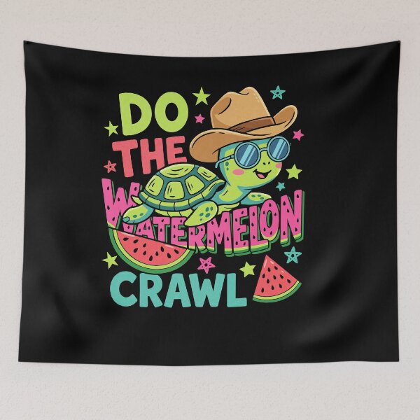 Item preview, Do The Watermelon Crawl Cowboy Turtle Summer designed and sold by FreshVibe Prints.