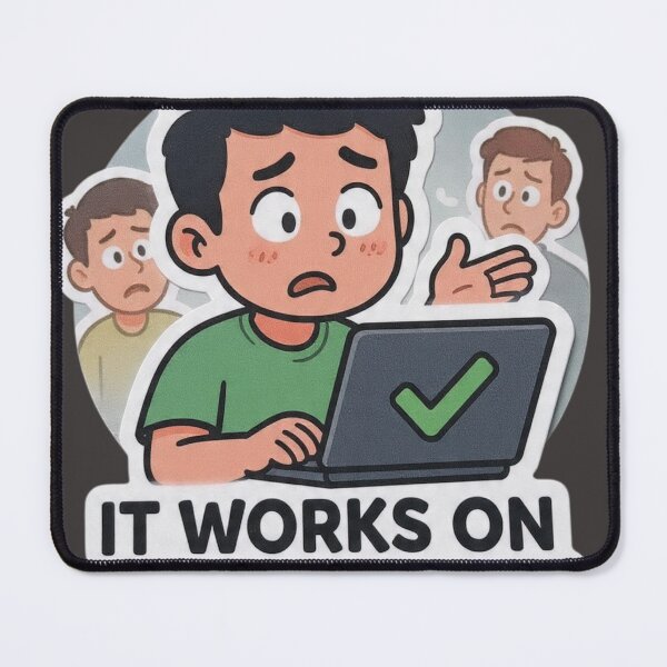 Item preview,  It Works On My Machine Classic Developer Excuse Sticker designed and sold by islam gamal.