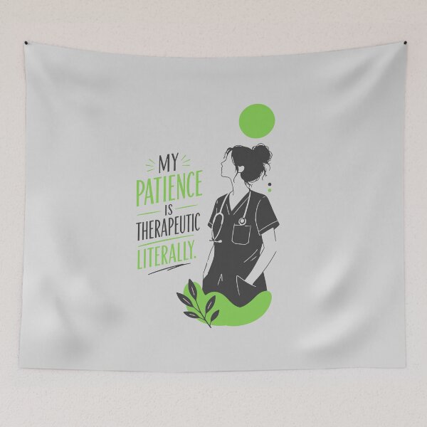 Item preview, My Patience Is Therapeutic Literally — Funny Nurse Gift | RN Oversize T Nurse Humor Healthcare Worker designed and sold by KiwyStudio.