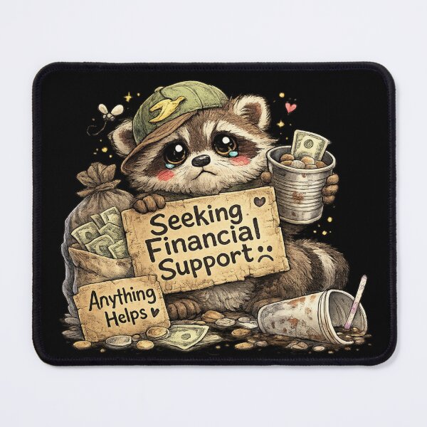 Item preview, Seeking Financial Support Sad Raccoon designed and sold by Hobby-up.