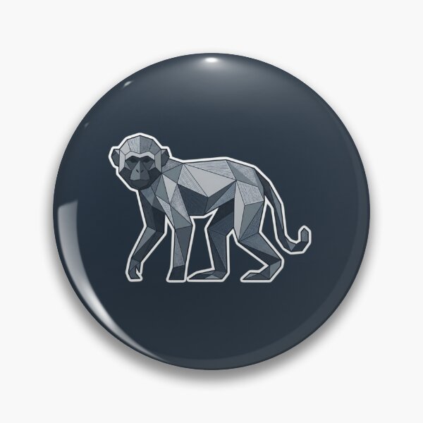 Item preview, Metallic Gray Monkey Sticker – Geometric Monkey Illustration for Tech Fans designed and sold by bsbd-action.